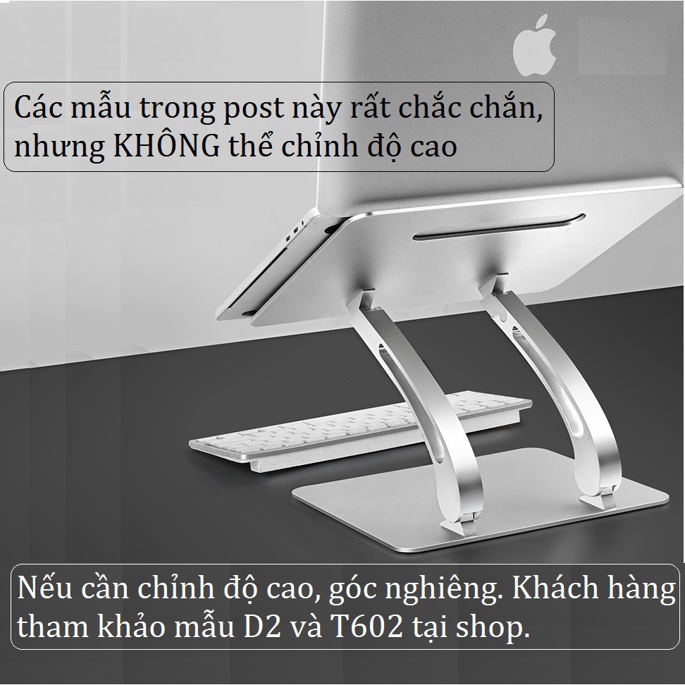 Giá đỡ để laptop stand notebook Macbook máy tính xách tay hợp kim nhôm có thể tháo rời kiêm tản nhiệt (CR06 và X2)