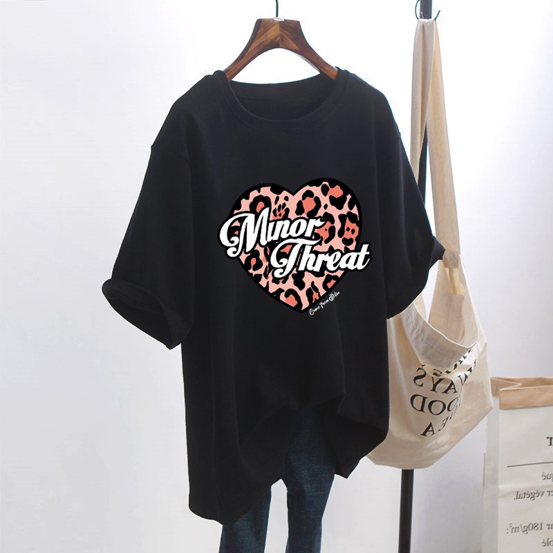 NRVP Áo thun tay ngắn dáng rộng họa tiết độc đáo phong cách Hàn Quốc thời trang mùa hè 2021 dành cho nữ