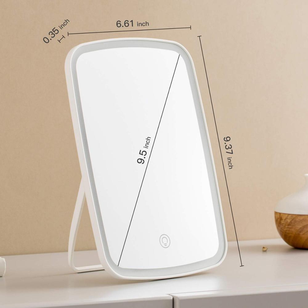 Original xiaomi Youpin Gương trang điểm cầm tay thông minh để bàn đèn led ánh sáng gấp di động gương ký túc xá máy tính để bàn