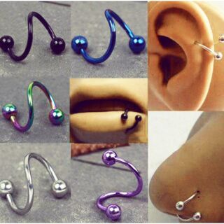 3in1 Khuyên tai , mũi, môi thép titan không gỉ