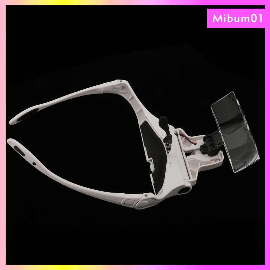 5 Lens Headband Double LED Lamp Head Light Jeweler Watch Repair Precise Work Handset Magnifier Magnifying Glass Loupe