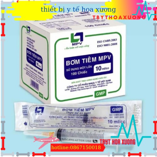 [chính hãng]100 ống Bơm tiêm MPV 10ml[thietbiytehoaxuong]