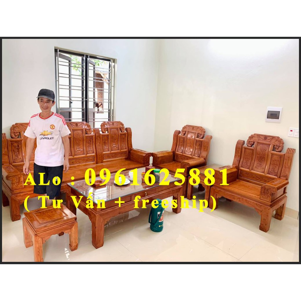 Bộ bàn ghế âu á hộp như ý voi gỗ gõ đỏ