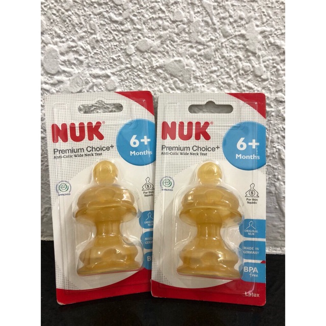 Bộ 2 núm ti NUK cao su cho bình dòng Premium Choice hàng chính hãng (đủ size)