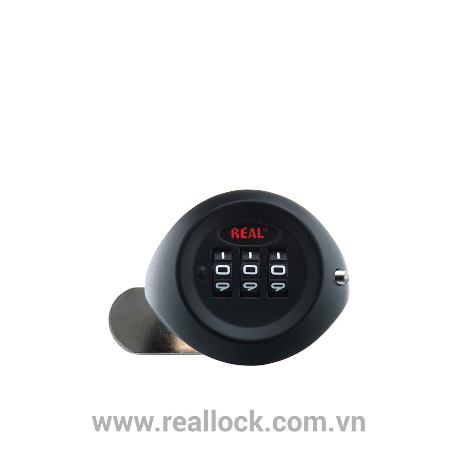 Ổ Khóa Real RL9047-07 khóa mật mã 3 số tròn có nút thay mật mã cho tủ hòm thư, locker dày dưới 15mm