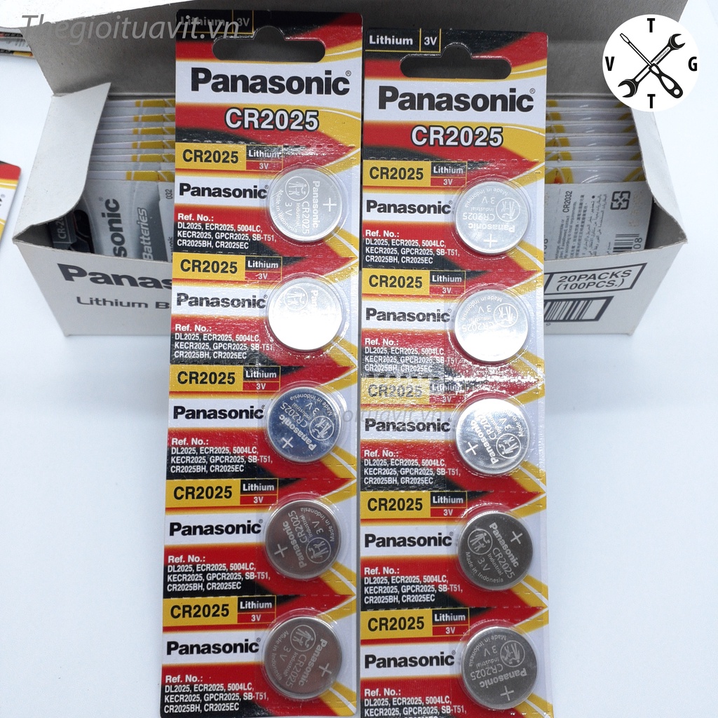 Pin Panasonic CR1220 CR2016 CR2025 CR2032 CR2450 vỉ 5 viên chính hãng
