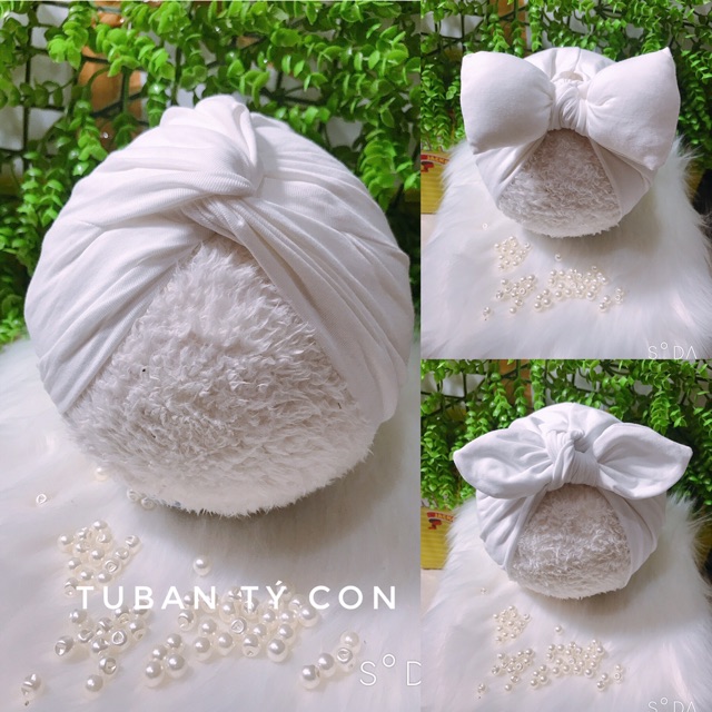 Mũ alibaba cho bé ( turban vải mẫu chéo 5-10kg)