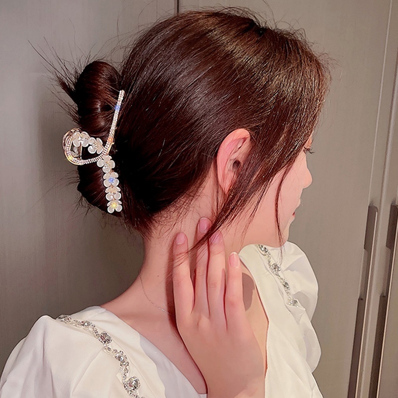 Kẹp Tóc Hình Hoa Đính Đá Kiểu Dáng Tinh Tế Thời Trang Cho Nữ
