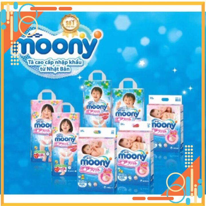 Lẻ 5 Miếng Tã Dán/Tã Quần Moony Sơ Sinh Nội Địa Dùng Thử Cho Bé Các Size Newborn, S, M, L, XL Bỉm Mẹ Bắp Online