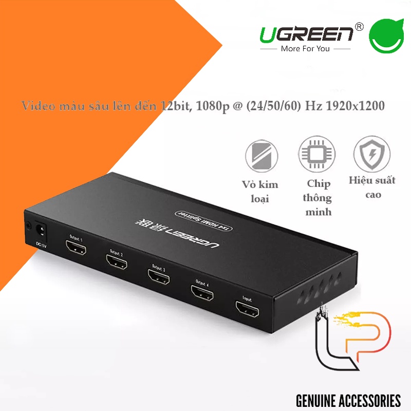 Bộ chia HDMI 1 ra 4 hỗ trợ 1.4v Full HD Ugreen 40202