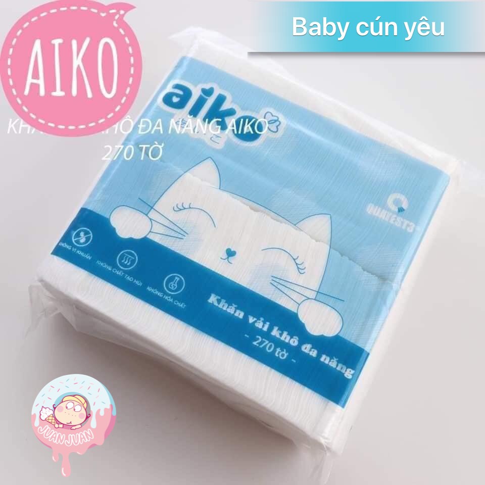 COMBO 4 GÓI KHĂN KHÔ ĐA NĂNG AIKO-270 TỜ -300G