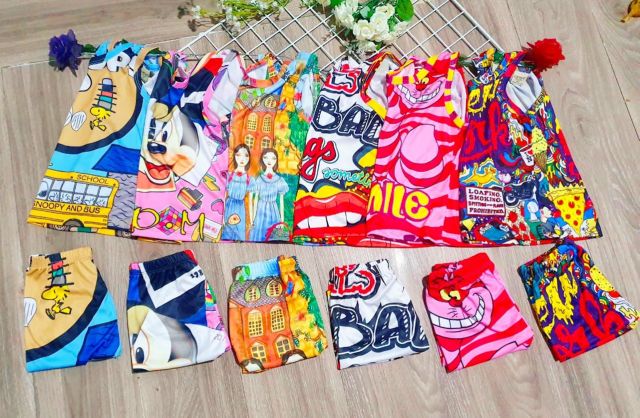 24_36kg Bộ thun lạnh 3D màu hồng, màu xanh cho bé gái ảnh thật, video KHĂN RẰN SHOP