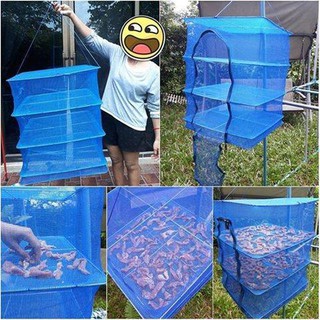 Lồng lưới 4 tầng phơi khô thực phẩm gấp gọn tiện dụng, chống ruồi muỗi size 35cm