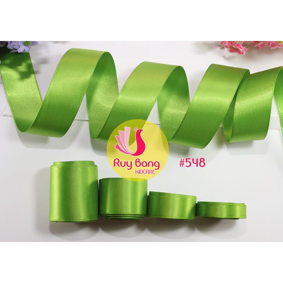 Ruy băng satin ❤️FREESHIP❤️ ruy băng lụa tone xanh ( cuộn 5M)