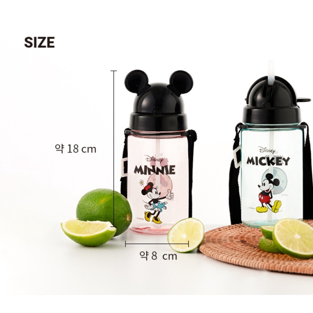 DAISO Bình Nước Mickey Có Ống Hút Dung Tích 350ml