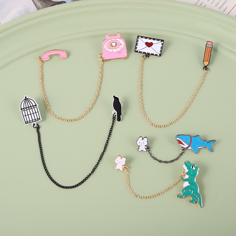 Huy hiệu cài áo thiết kế động vật/ đồ vật hoạt hình đáng yêu