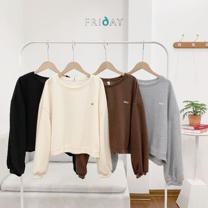 Áo nỉ cho nữ chất nỉ tăm chữ sweet phù hợp thời tiết đông Friday