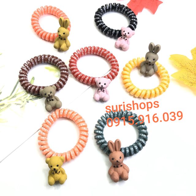 Cột tóc lò xo gắn hình thú, Dây cột tóc lò xo