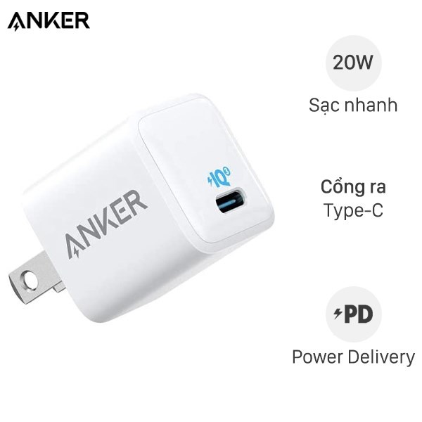 Sạc anker ultra small PD 20w chính hãng