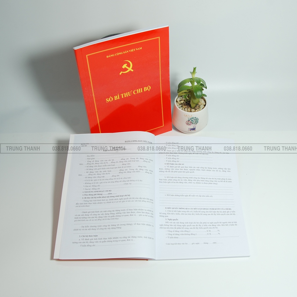 Sổ Bí thư Chi bộ, kích thước A4, 160 trang ruột