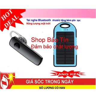 Pin sạc dự phòng năng lượng mặt trời 10000mAh Tặng kèm tai nghe bluetooth