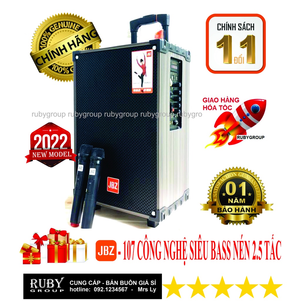 Loa kéo di động karaoke bluetooth JBZ 107 – Ruby Group