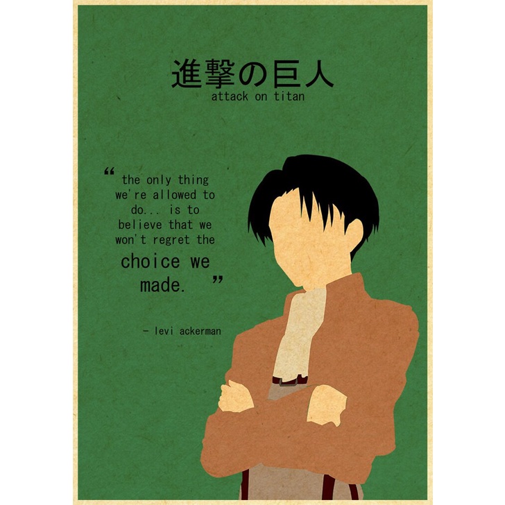 Set 3 Tấm Poster Phim Attack on Titan Trang Trí Nội Thất