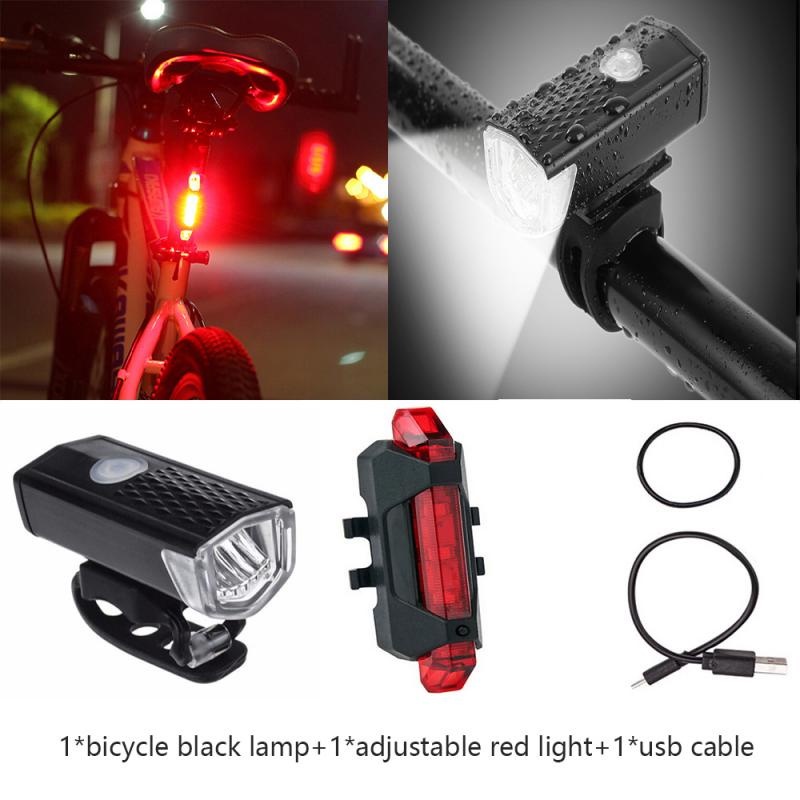 Combo Đèn pha led và đèn chiếu hậu cảnh báo bảo vệ an toàn chống thấm nước cho xe đạp
