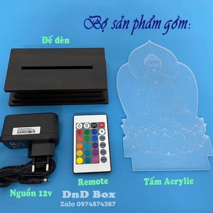 Đèn led 3D hình Phật A Di Đà ❤️FREESHIP❤️ Mẫu hình ngồi - Shop DnD