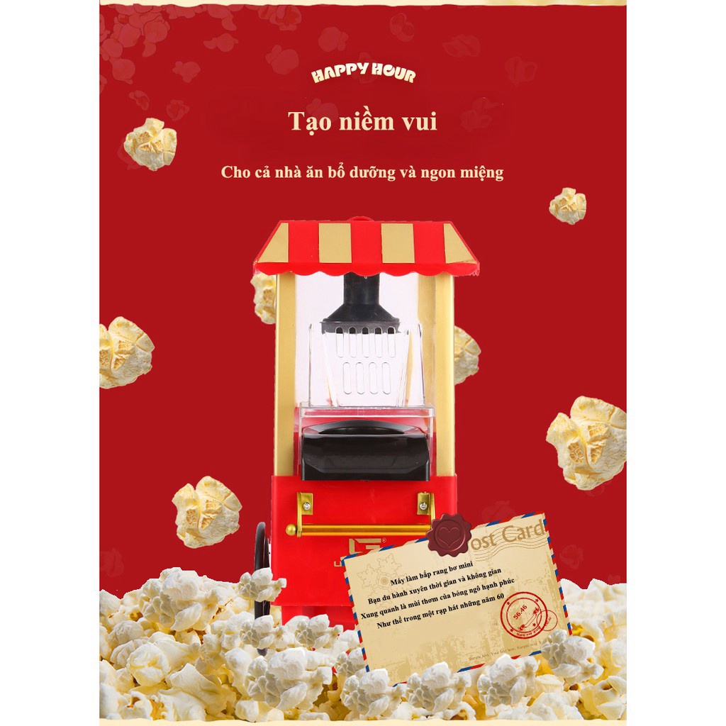 Libishop - Máy làm bắp rang bơ xe kéo Cổ Điển thế hệ mới - Popcorn machine
