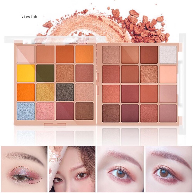 ..::✨Bảng phấn mắt TUTU KAQI COLOR 16 màu kết hợp trang điểm lâu trôi thời trang✨::..