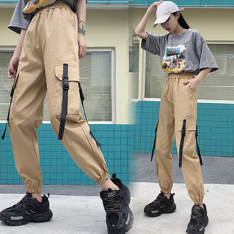 Quần dài lưng cao kiểu dáng thể thao thời trang phong cách Hàn Quốc cho nữ | BigBuy360 - bigbuy360.vn