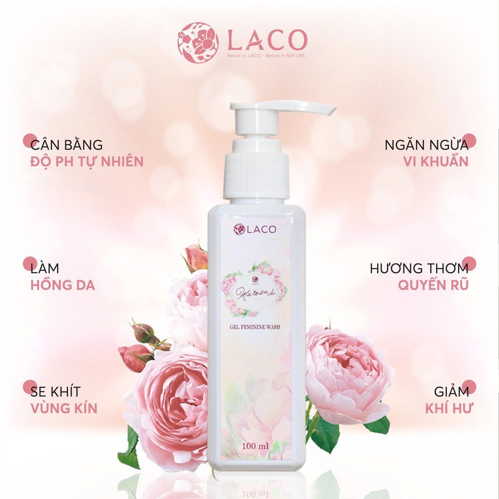 Dung dịch vệ sinh phụ nữ Marosa Laco hương dịu nhẹ 100mL