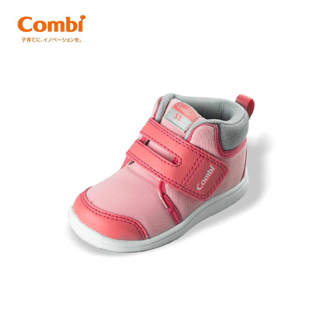 Giày cao cổ Combi S-Go đế định hình B2001 màu hồng Pinky/màu đen