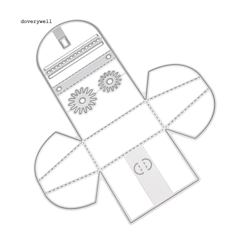 Khuôn cắt giấy gấp hình hộp quà dễ thương