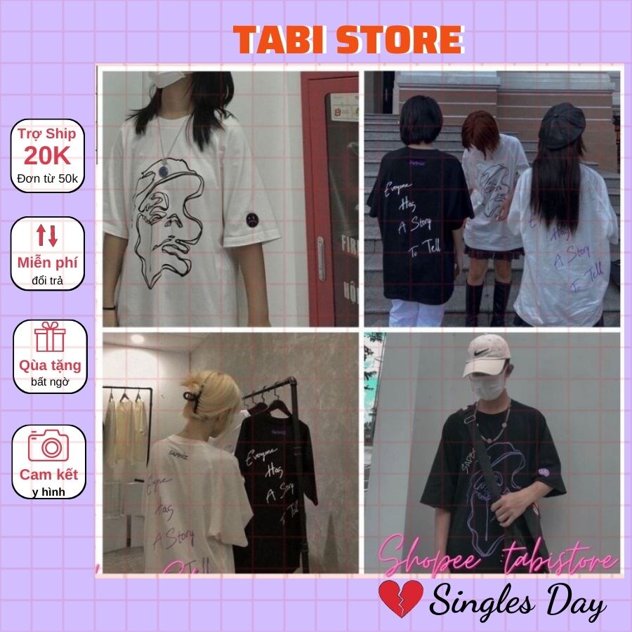 Áo thun tay lỡ dáng rộng unisex size dưới 85kg chất thun tabistore - Sadboiz Story