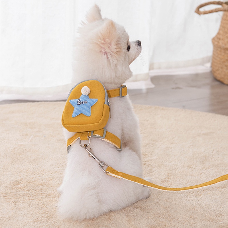 Dây Dắt Thú Cưng Đi Dạo 27Pets} Kèm Dây Đai Ngực Mềm Mại Họa Tiết Ngôi Sao