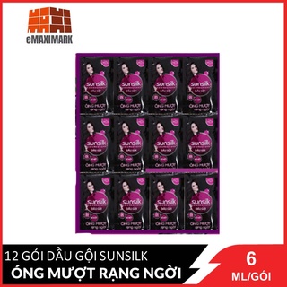 Dầu gội Sunsilk Óng mượt rạng ngời (Đen) Dây 12 gói