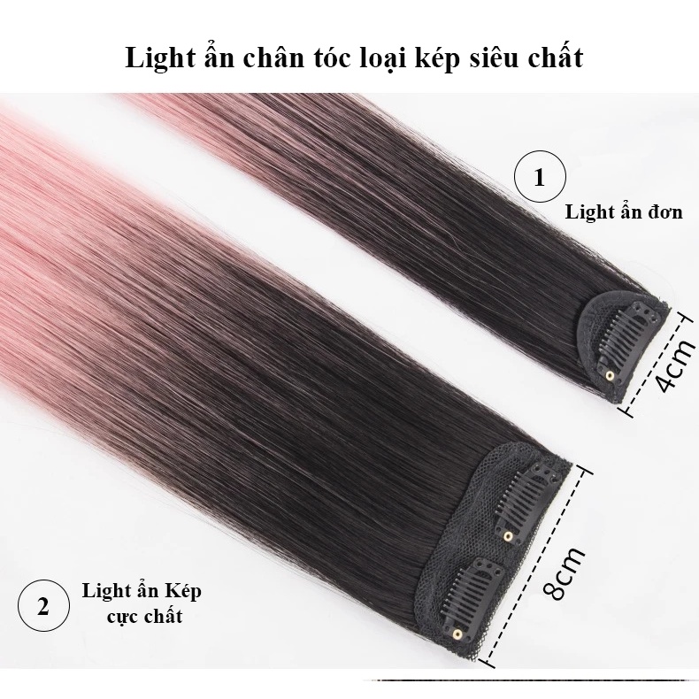 Tóc Giả HighLight Thẳng Nhiều Màu Chân Kẹp Đen Không Lộ , Không Giả Trân - Kẹp Tóc Light Ẩn Chân Kẹp Hàng Loại 1