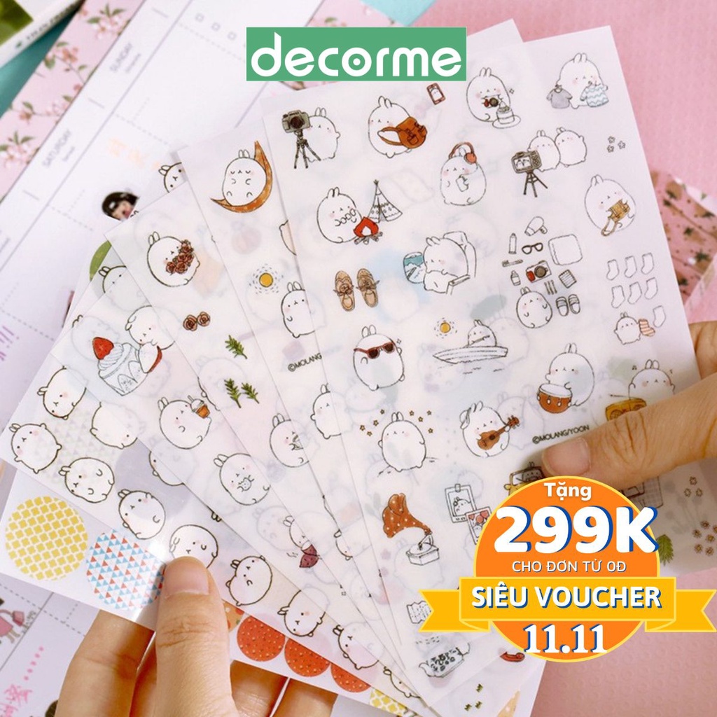 Set sticker thỏ béo 2 đáng yêu
