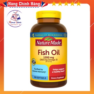 Viên dầu cá nature made fish oil 1200 mg - hộp 200 viên