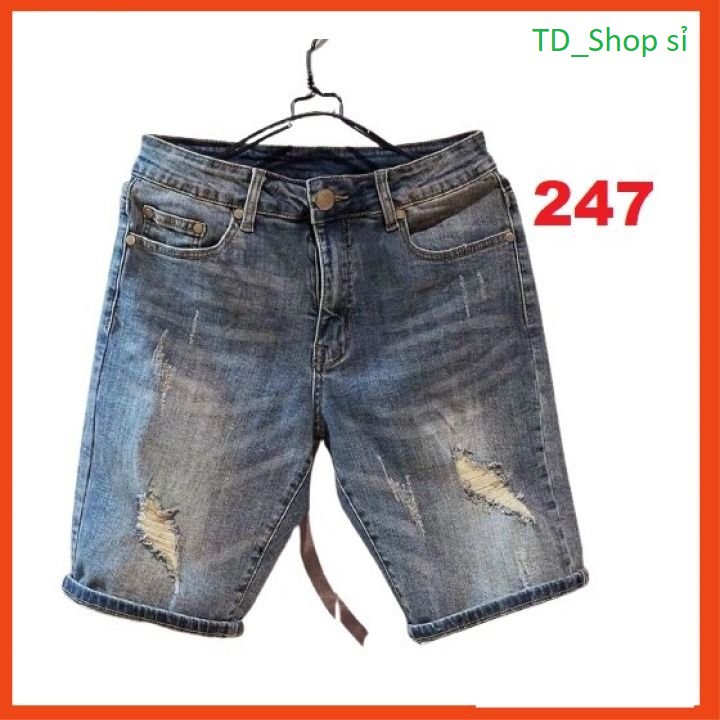 Quần Short Jean Nam Chất Bò ms247 Co Dãn 🔷 Phong Cách🔷 Mẫu Mới Hot Trend TD_Shop sỉ