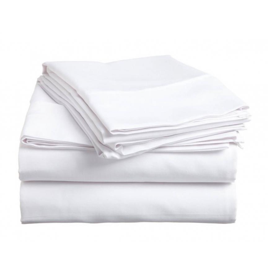 Bộ chăn ga gối đệm, drap giường màu trắng khách sạn vải cotton 100% cao cấp, nằm cực mát không xù lông