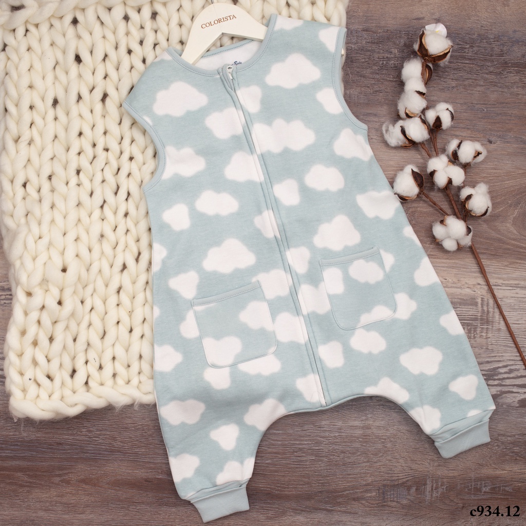 Túi ngủ cotton lót nỉ và băng lông cho bé yêu có sẵn