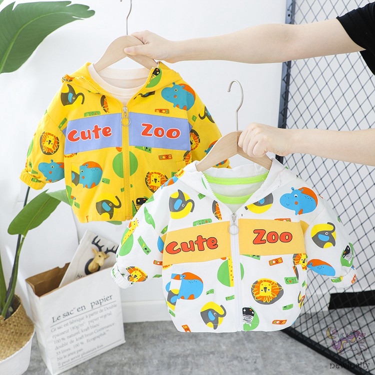 Áo khoác có mũ trùm đầu và dây kéo thiết kế thời trang Hàn Quốc cho bé