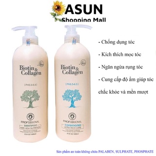 Dầu Gội Và Dầu Xả Biotin Collagen Pasiori Siêu Mềm Mượt Cho Tóc Khô Ý