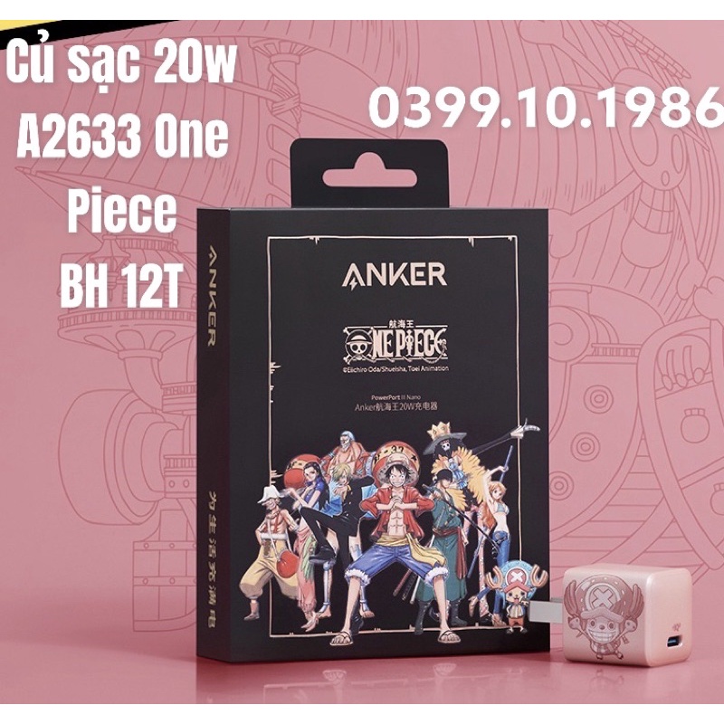 Củ Sạc Nhanh PD3.0 20W Anker Powerport III Nano One Piece Luffy, Sạc nhanh tất cả thiết bị