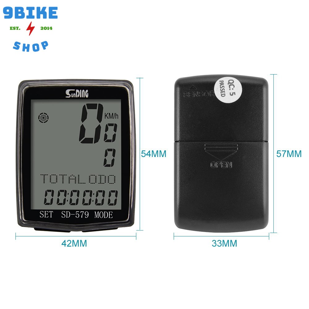 Đồng hồ đo tốc độ xe đạp có dây Sunding 579A