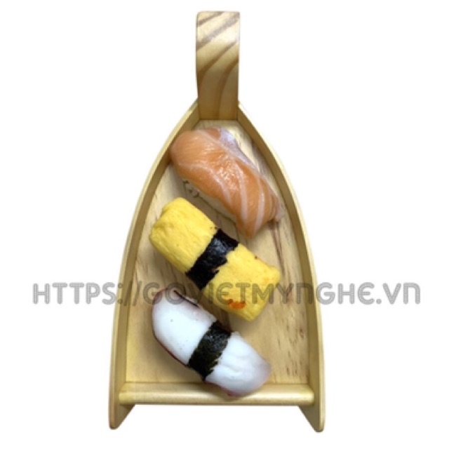 [Hàng chuẩn Nhật] Khay thuyền gỗ trang trí món ăn Sushi cho nhà hàng Nhật - Dài 20cm/30cm - Gỗ thông tự nhiên