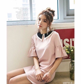 Đầm suông tay loe